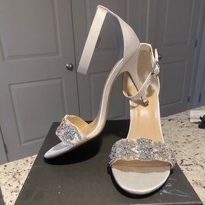 Blue by Betsey Johnson embellished high heel sandals with ankle strap